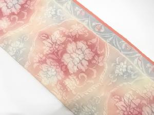 ふくれ織　花唐草模様　袋帯